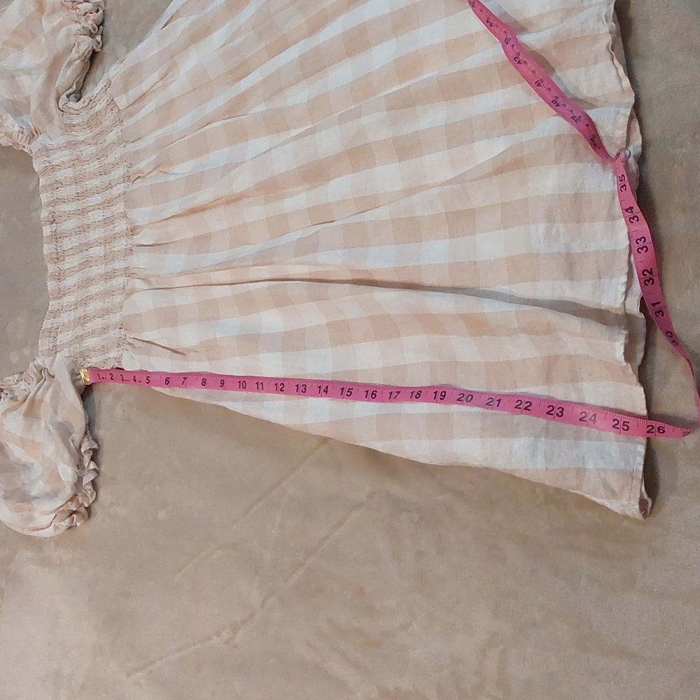 House of Harlow 1960 gingham smocked babydoll mini dress Size L - Picture 8 of 13